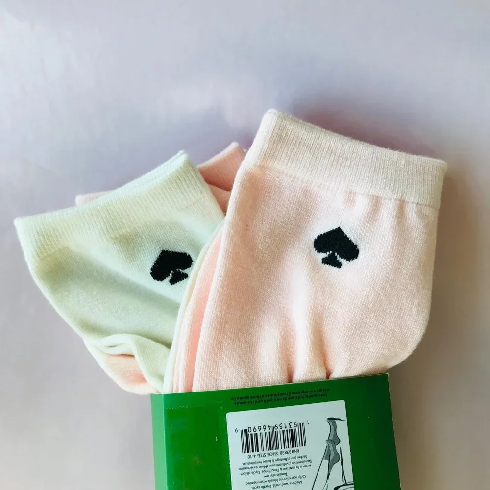 Kate Spade New York Pink White  Crew Socks   3 Pairs